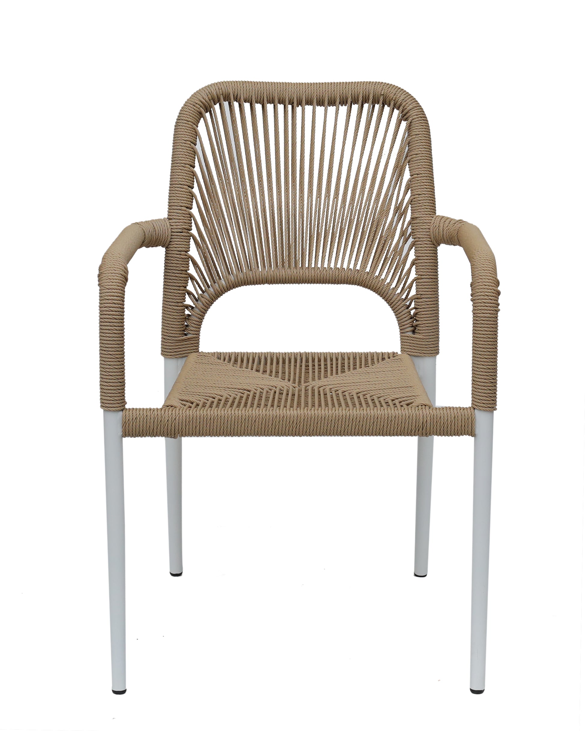 Πολυθρόνα Κήπου ArteLibre TINKISSO Λευκό/Φυσικό Αλουμίνιο/Rattan 57x63x82cm - Hippiehome.gr