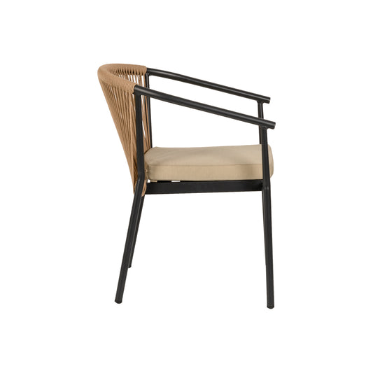 Πολυθρόνα Κήπου ArteLibre MANDRAKA Μαύρο/Φυσικό Αλουμίνιο/Rattan 57x61x78cm - Hippiehome.gr