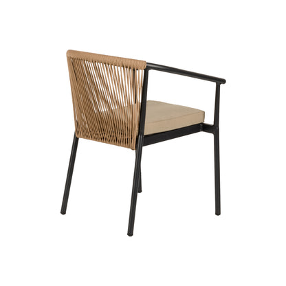 Πολυθρόνα Κήπου ArteLibre MANDRAKA Μαύρο/Φυσικό Αλουμίνιο/Rattan 57x61x78cm - Hippiehome.gr