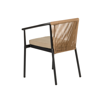 Πολυθρόνα Κήπου ArteLibre MANDRAKA Μαύρο/Φυσικό Αλουμίνιο/Rattan 57x61x78cm - Hippiehome.gr