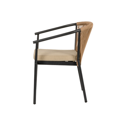 Πολυθρόνα Κήπου ArteLibre MANDRAKA Μαύρο/Φυσικό Αλουμίνιο/Rattan 57x61x78cm - Hippiehome.gr