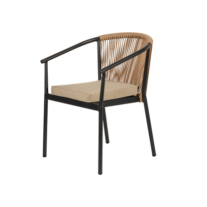 Πολυθρόνα Κήπου ArteLibre MANDRAKA Μαύρο/Φυσικό Αλουμίνιο/Rattan 57x61x78cm - Hippiehome.gr