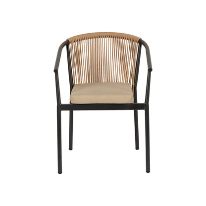 Πολυθρόνα Κήπου ArteLibre MANDRAKA Μαύρο/Φυσικό Αλουμίνιο/Rattan 57x61x78cm - Hippiehome.gr