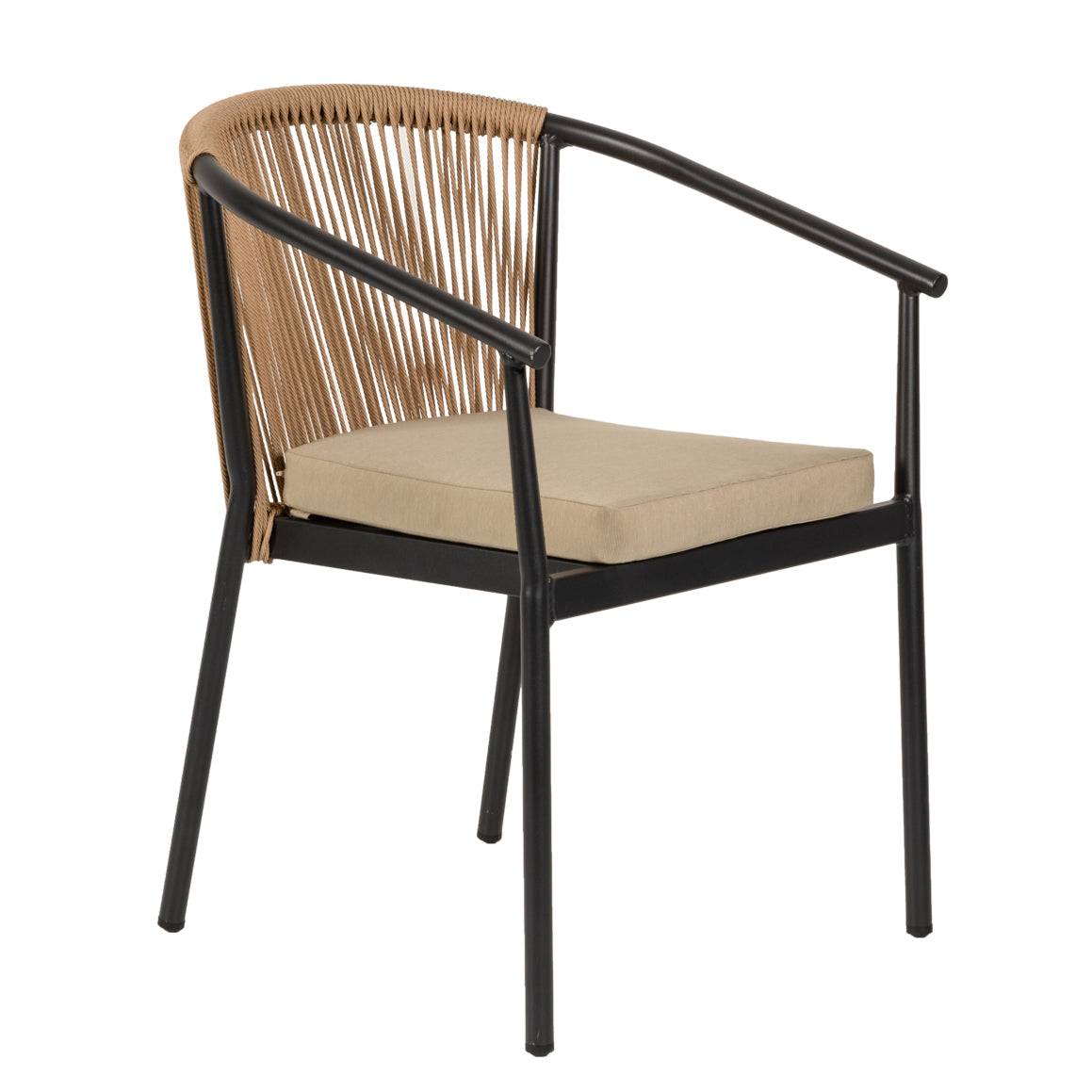 Πολυθρόνα Κήπου ArteLibre MANDRAKA Μαύρο/Φυσικό Αλουμίνιο/Rattan 57x61x78cm - Hippiehome.gr