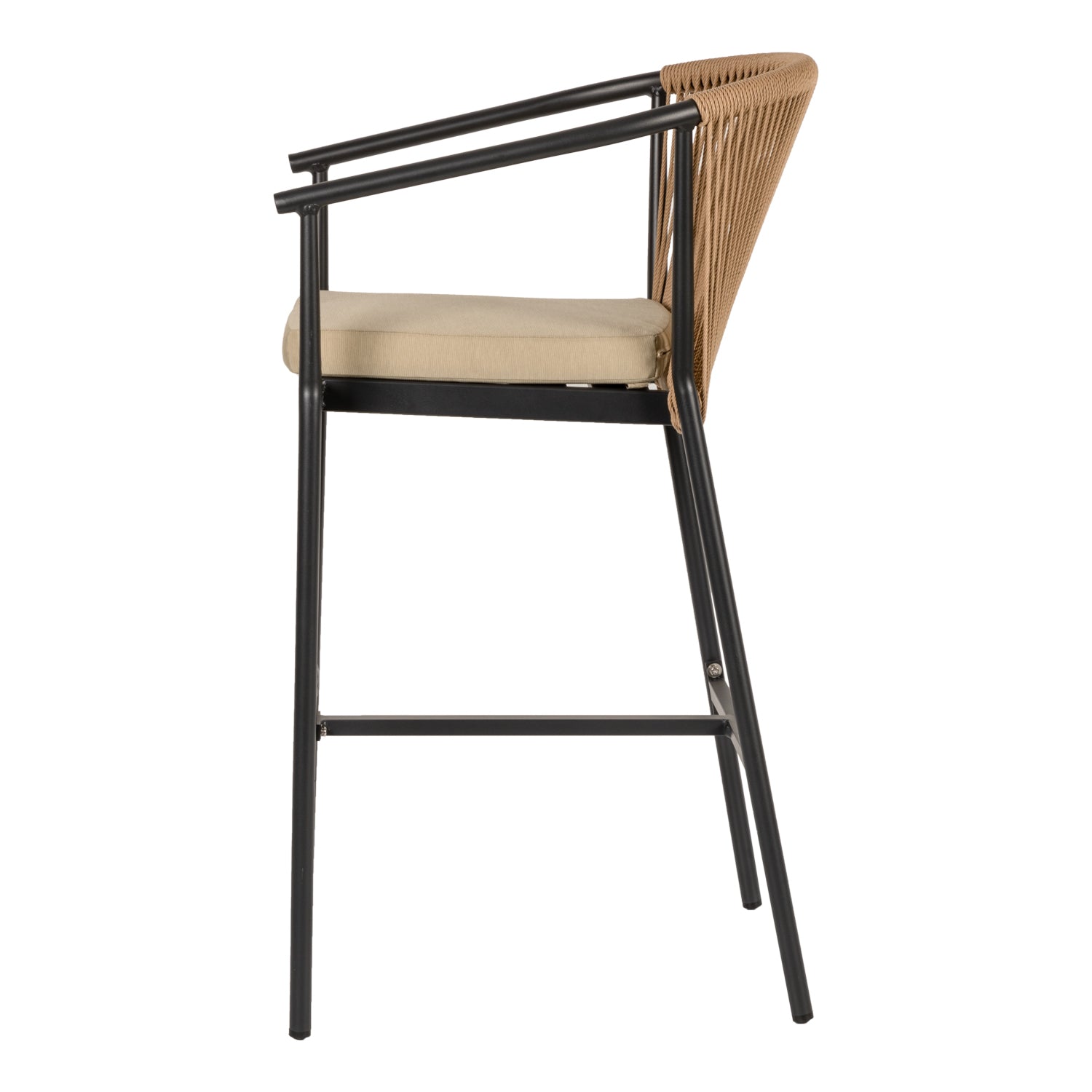 Σκαμπό ArteLibre MANDRAKA Μαύρο/Φυσικό Αλουμίνιο/Rattan 56x63x108cm - Hippiehome.gr