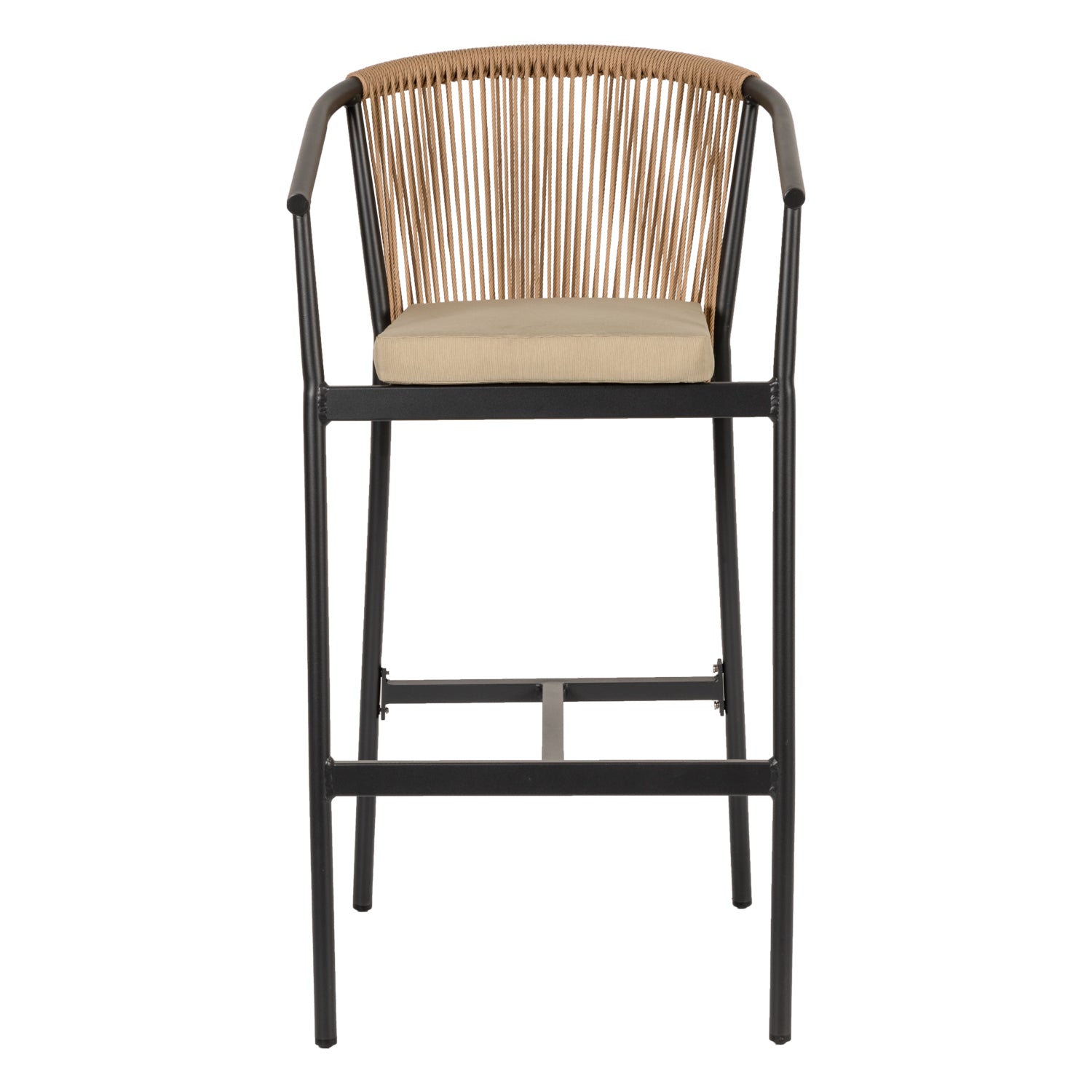 Σκαμπό ArteLibre MANDRAKA Μαύρο/Φυσικό Αλουμίνιο/Rattan 56x63x108cm - Hippiehome.gr