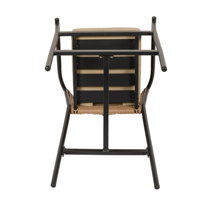 Σκαμπό ArteLibre MANDRAKA Μαύρο/Φυσικό Αλουμίνιο/Rattan 56x63x108cm - Hippiehome.gr