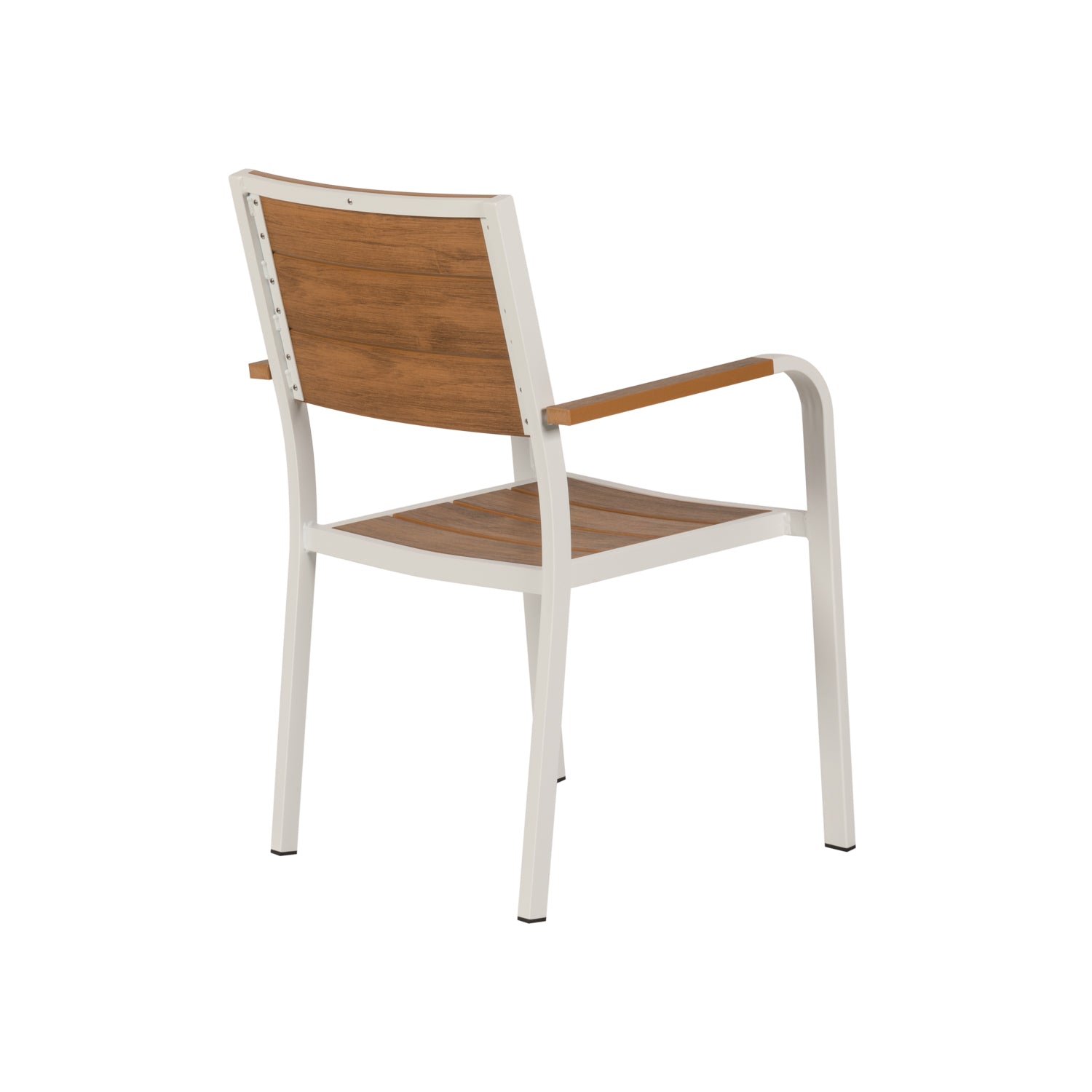 Πολυθρόνα Κήπου ArteLibre GOUINA Λευκό/Καρυδί Αλουμίνιο/Ξύλο 55x55x86cm - Hippiehome.gr