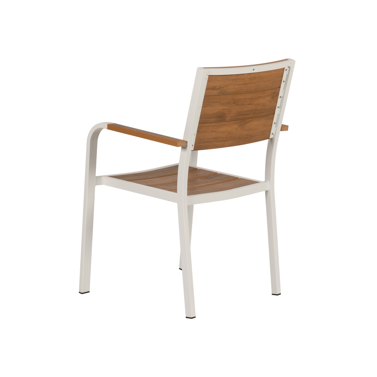 Πολυθρόνα Κήπου ArteLibre GOUINA Λευκό/Καρυδί Αλουμίνιο/Ξύλο 55x55x86cm - Hippiehome.gr