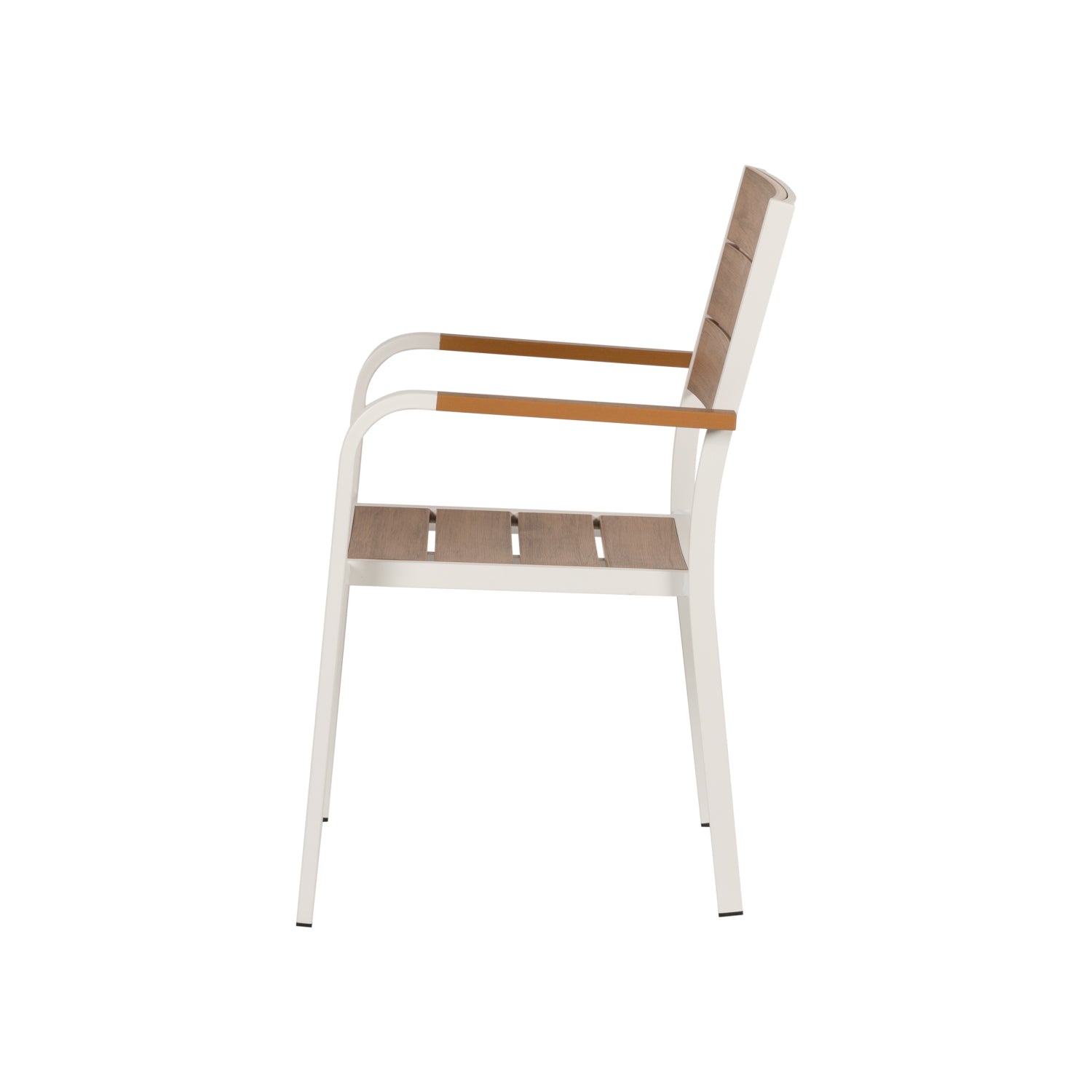 Πολυθρόνα Κήπου ArteLibre GOUINA Λευκό/Καρυδί Αλουμίνιο/Ξύλο 55x55x86cm - Hippiehome.gr