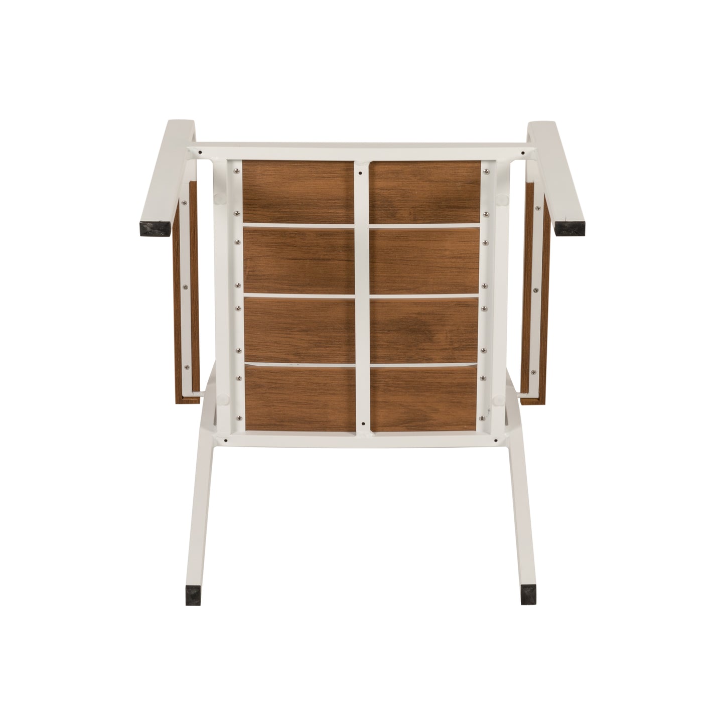 Πολυθρόνα Κήπου ArteLibre GOUINA Λευκό/Καρυδί Αλουμίνιο/Ξύλο 55x55x86cm - Hippiehome.gr