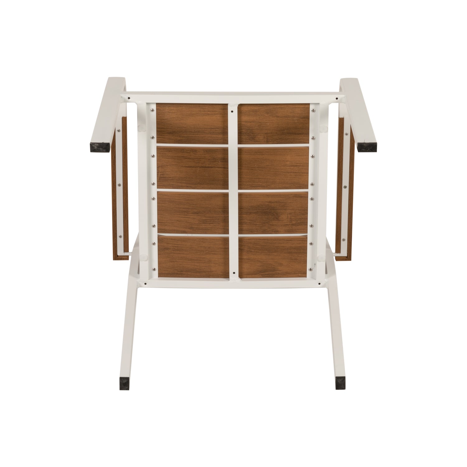 Πολυθρόνα Κήπου ArteLibre GOUINA Λευκό/Καρυδί Αλουμίνιο/Ξύλο 55x55x86cm - Hippiehome.gr