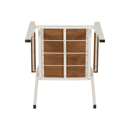 Πολυθρόνα Κήπου ArteLibre GOUINA Λευκό/Καρυδί Αλουμίνιο/Ξύλο 55x55x86cm - Hippiehome.gr