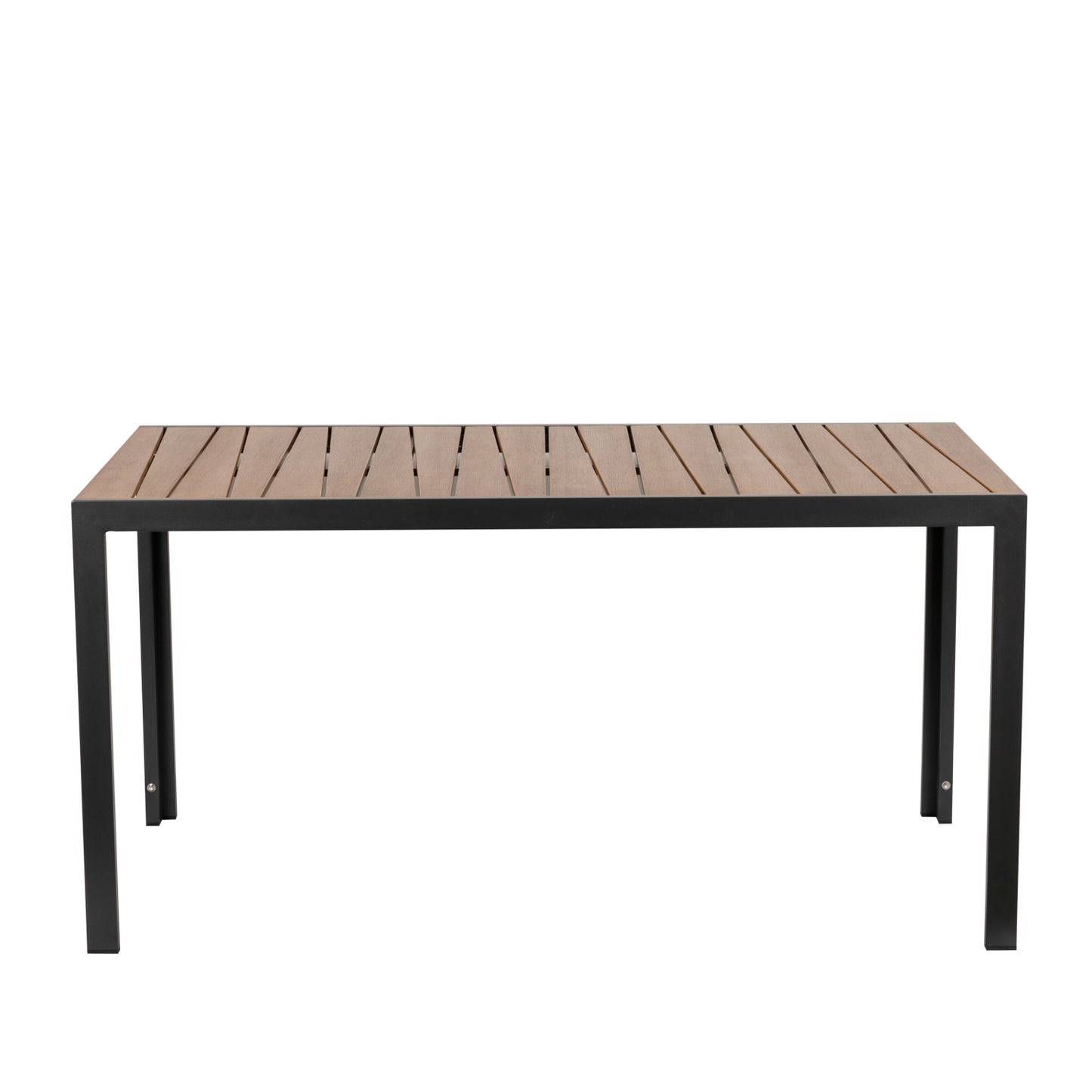 Τραπέζι Κήπου ArteLibre OUZOUD Μαύρο/Καρυδί Αλουμίνιο/Ξύλο 150x90x74cm - Hippiehome.gr