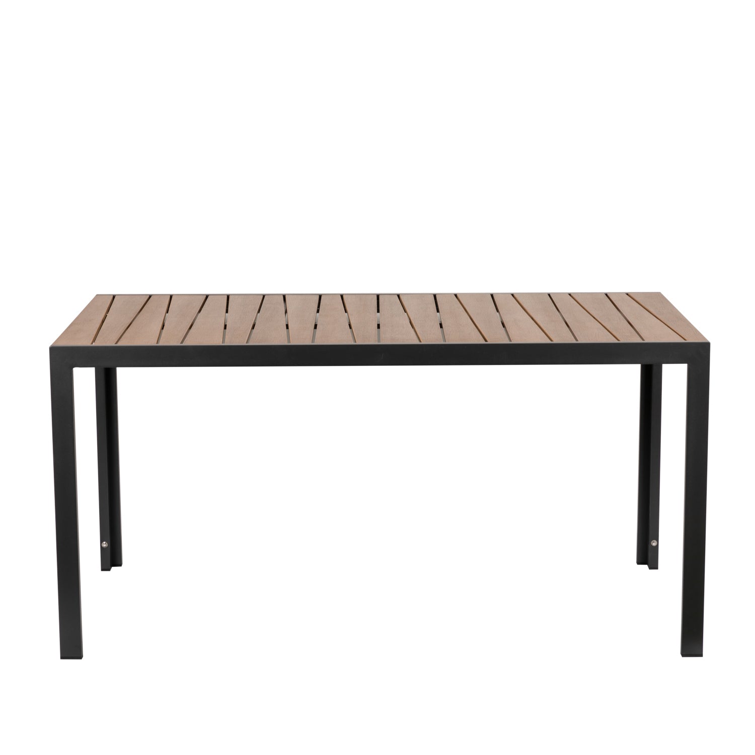 Τραπέζι Κήπου ArteLibre OUZOUD Μαύρο/Καρυδί Αλουμίνιο/Ξύλο 150x90x74cm - Hippiehome.gr