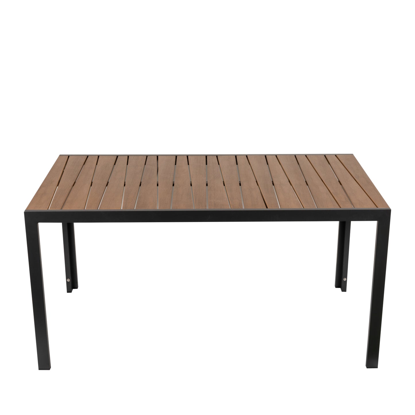 Τραπέζι Κήπου ArteLibre OUZOUD Μαύρο/Καρυδί Αλουμίνιο/Ξύλο 150x90x74cm - Hippiehome.gr