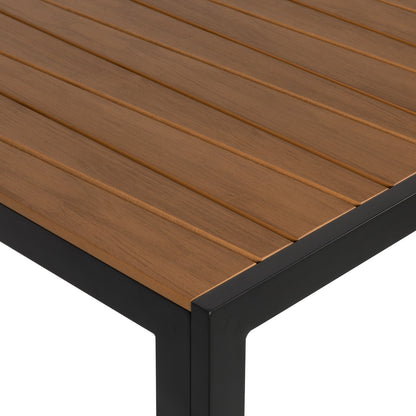 Τραπέζι Κήπου ArteLibre OUZOUD Μαύρο/Καρυδί Αλουμίνιο/Ξύλο 150x90x74cm - Hippiehome.gr