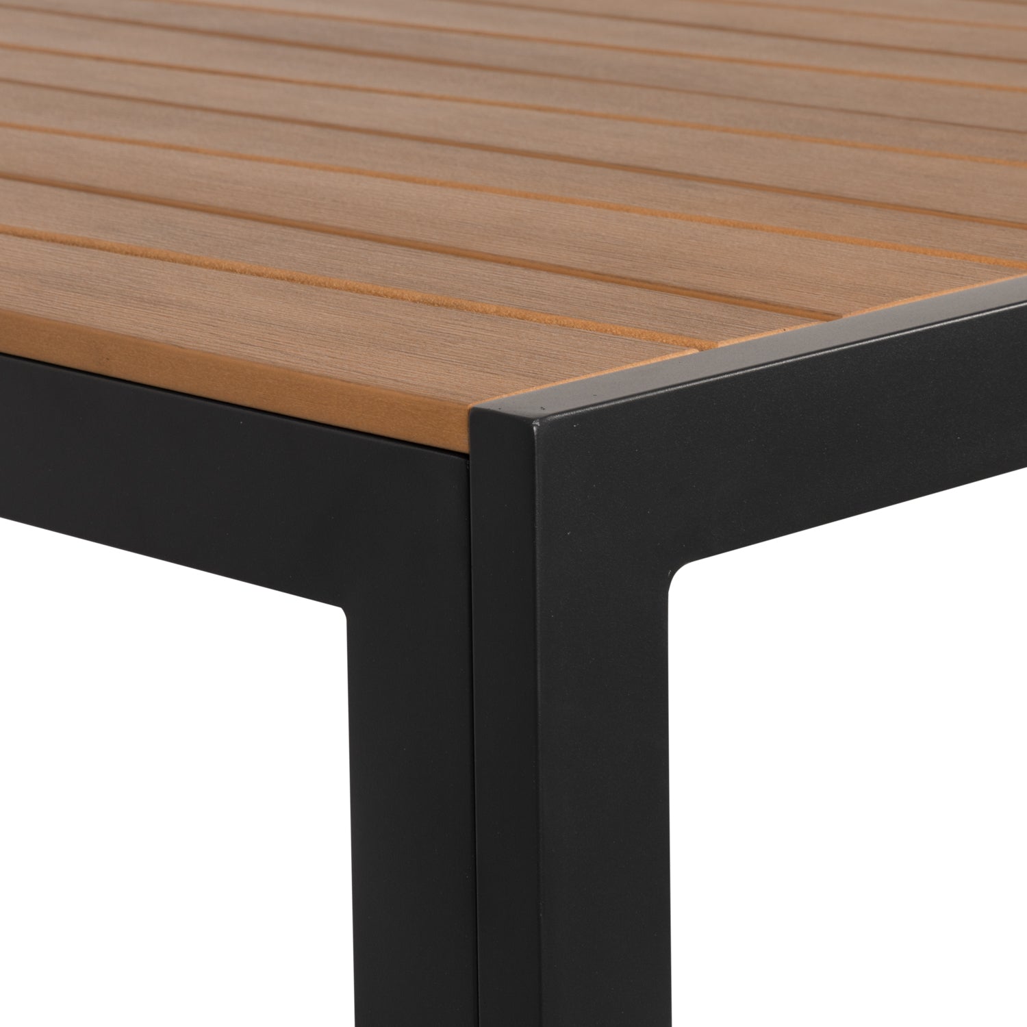 Τραπέζι Κήπου ArteLibre OUZOUD Μαύρο/Καρυδί Αλουμίνιο/Ξύλο 150x90x74cm - Hippiehome.gr