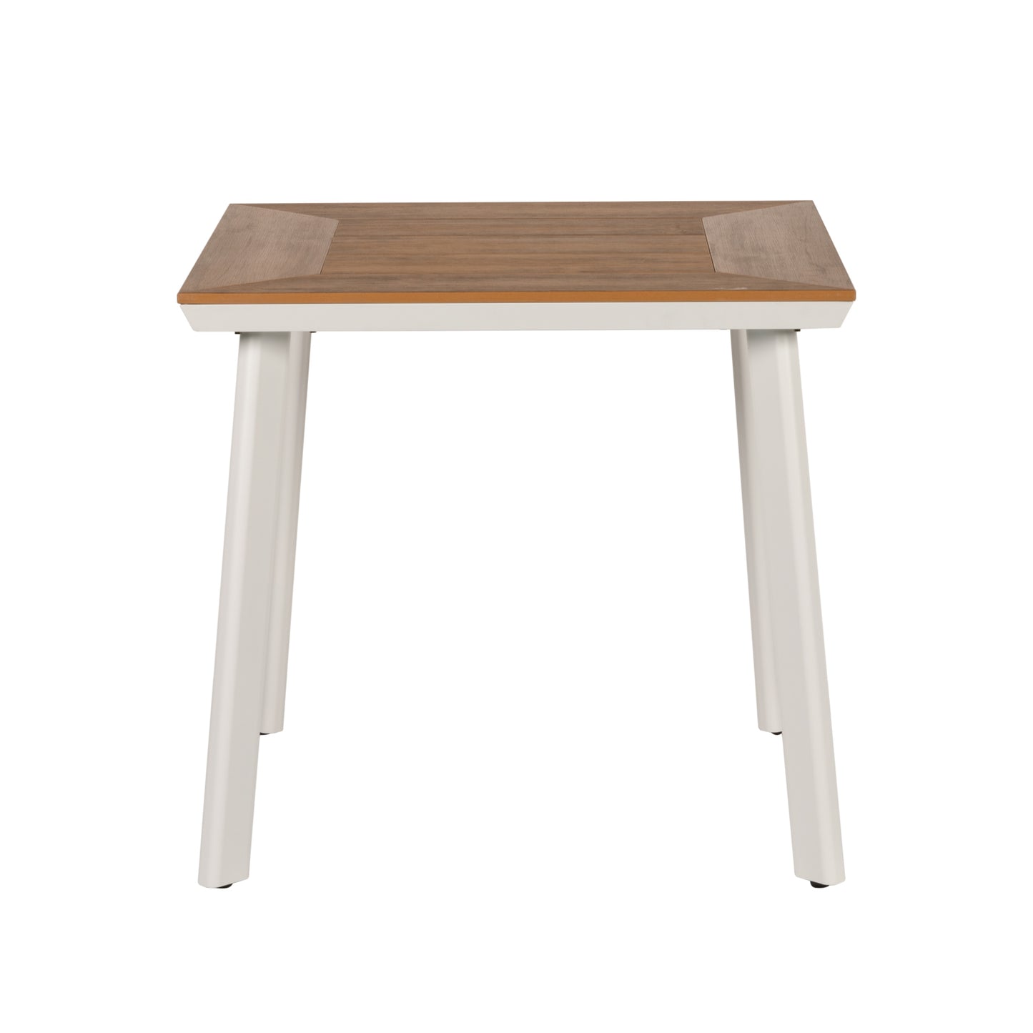 Τραπέζι Κήπου ArteLibre EPUPA Λευκό/Καρυδί Αλουμίνιο/Ξύλο 80x80x73cm - Hippiehome.gr