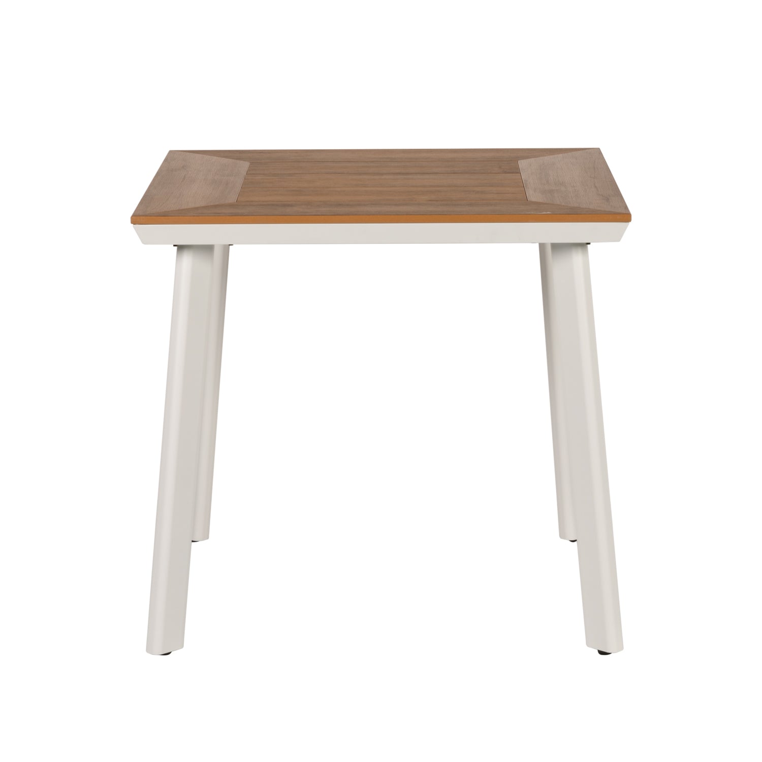 Τραπέζι Κήπου ArteLibre EPUPA Λευκό/Καρυδί Αλουμίνιο/Ξύλο 80x80x73cm - Hippiehome.gr