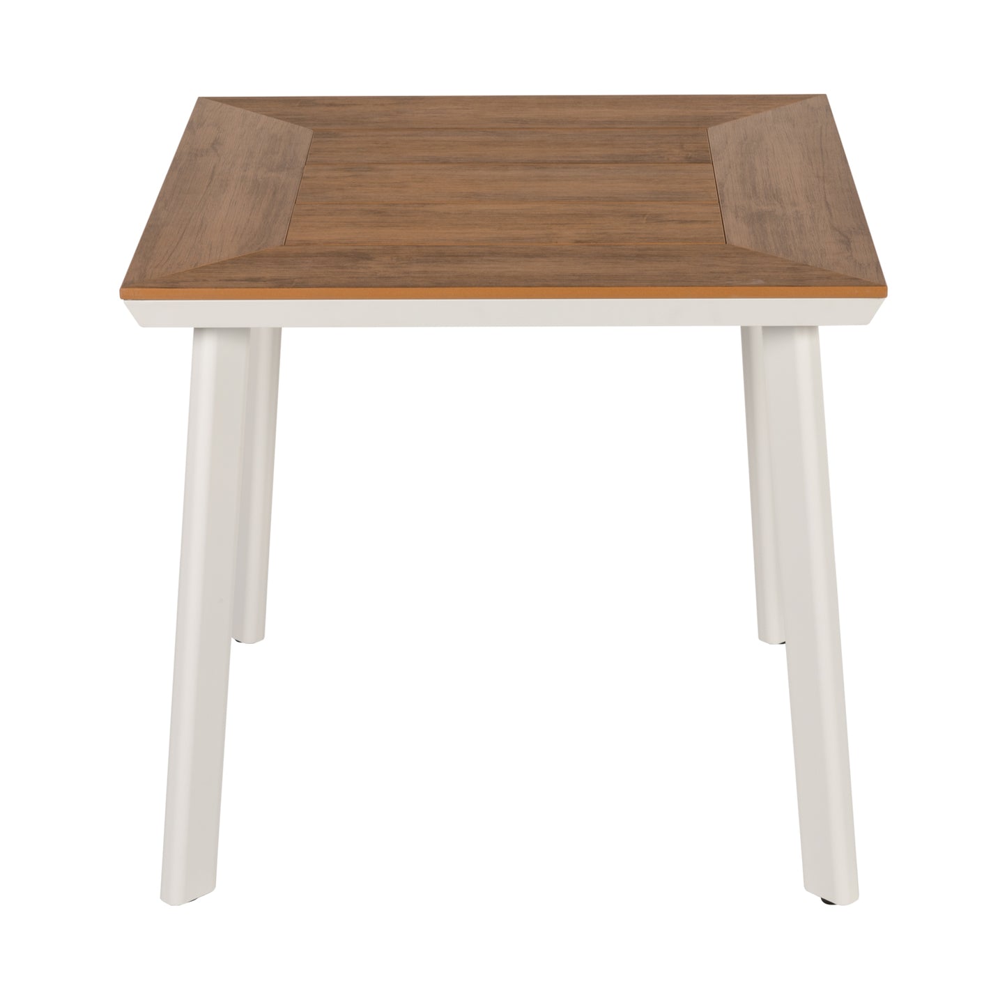 Τραπέζι Κήπου ArteLibre EPUPA Λευκό/Καρυδί Αλουμίνιο/Ξύλο 80x80x73cm - Hippiehome.gr