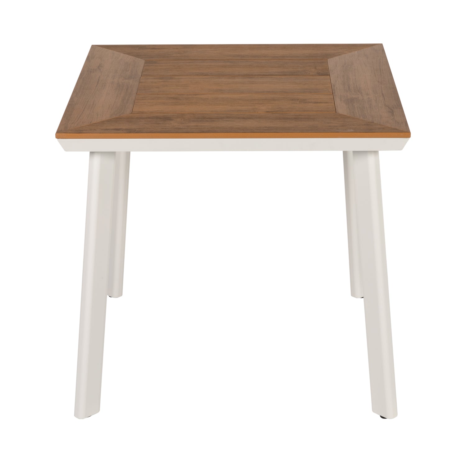 Τραπέζι Κήπου ArteLibre EPUPA Λευκό/Καρυδί Αλουμίνιο/Ξύλο 80x80x73cm - Hippiehome.gr