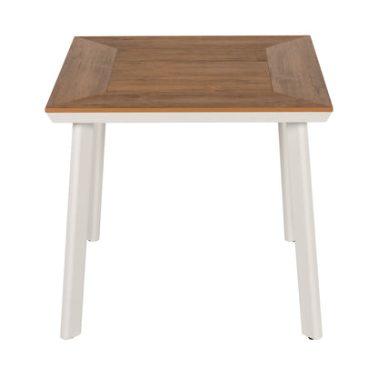 Τραπέζι Κήπου ArteLibre EPUPA Λευκό/Καρυδί Αλουμίνιο/Ξύλο 80x80x73cm - Hippiehome.gr