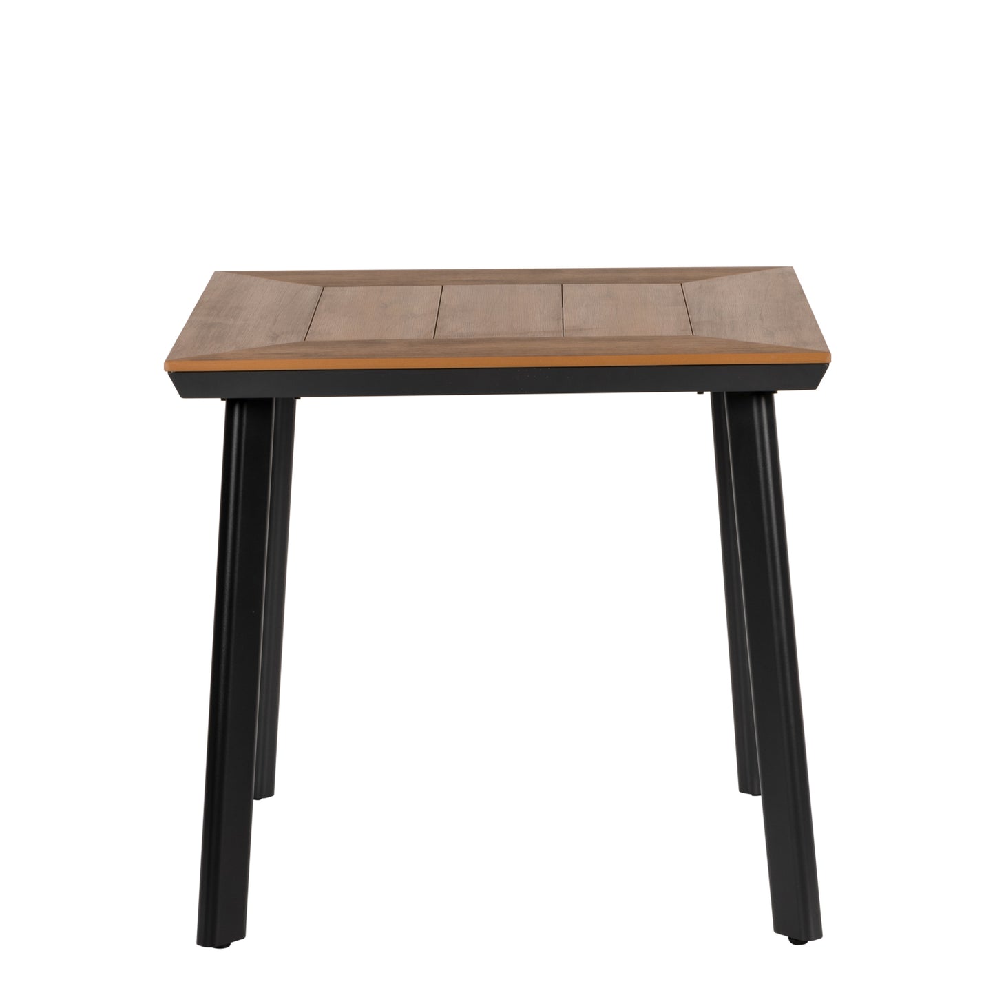 Τραπέζι Κήπου ArteLibre EPUPA Μαύρο/Καρυδί Αλουμίνιο/Ξύλο 80x80x73cm - Hippiehome.gr