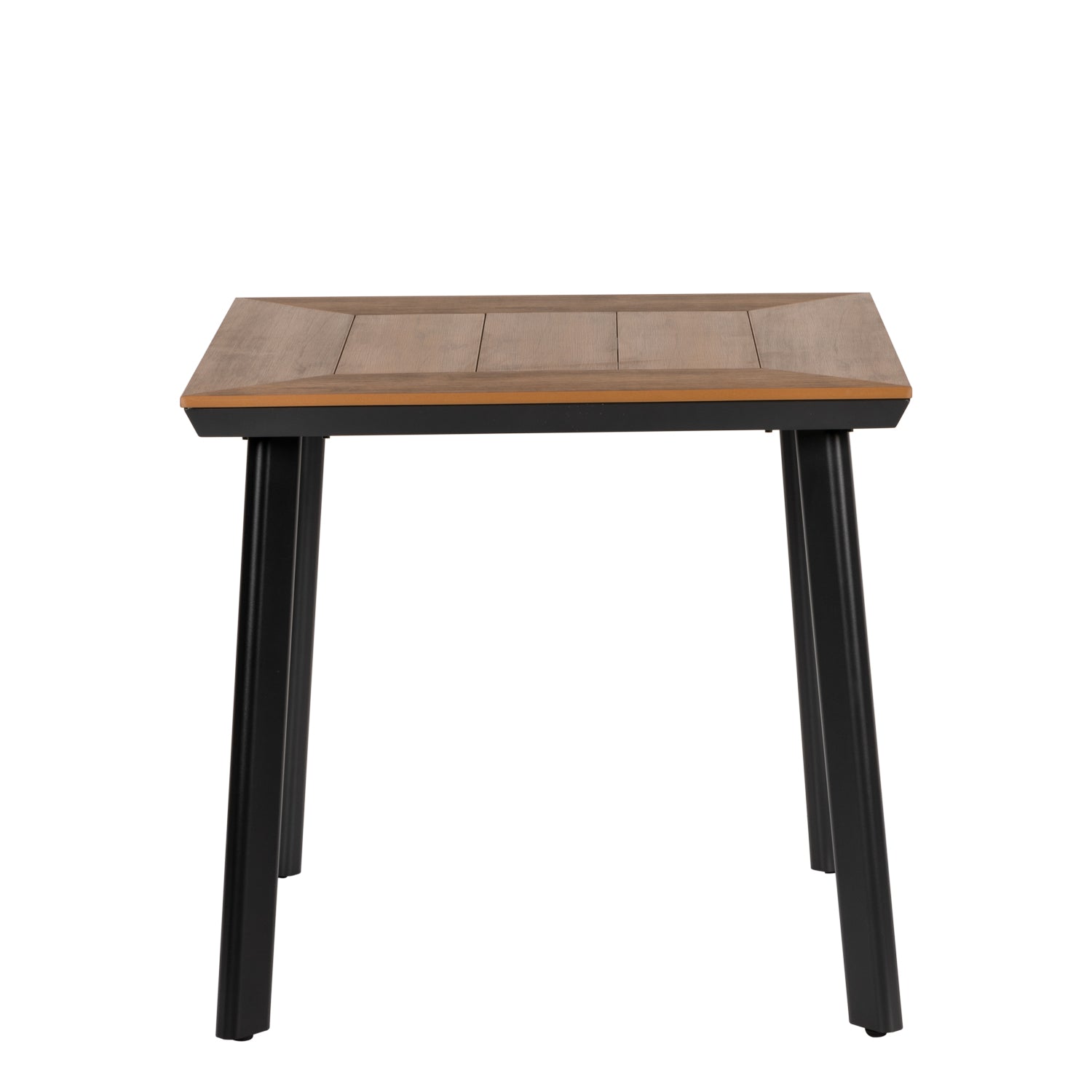 Τραπέζι Κήπου ArteLibre EPUPA Μαύρο/Καρυδί Αλουμίνιο/Ξύλο 80x80x73cm - Hippiehome.gr