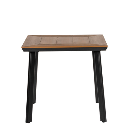 Τραπέζι Κήπου ArteLibre EPUPA Μαύρο/Καρυδί Αλουμίνιο/Ξύλο 80x80x73cm - Hippiehome.gr