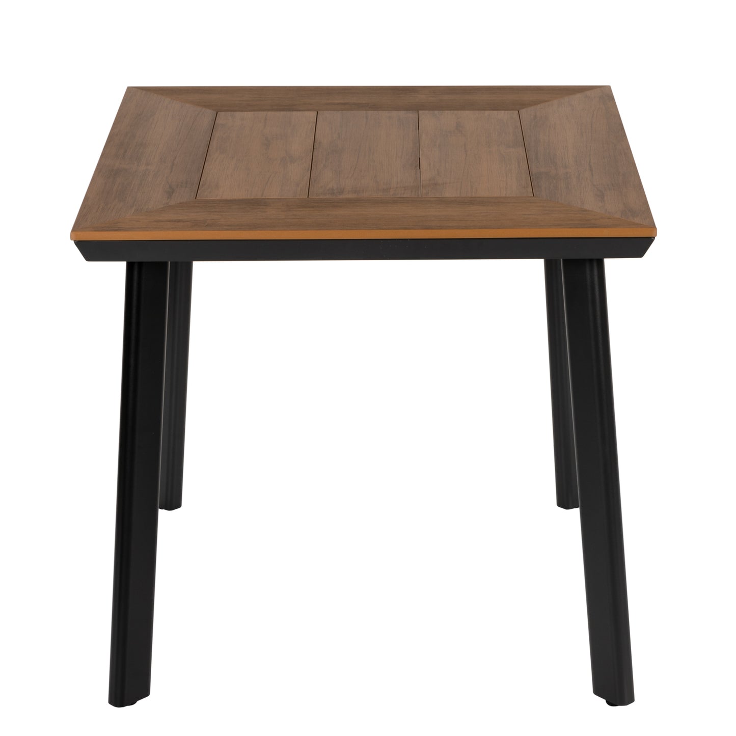 Τραπέζι Κήπου ArteLibre EPUPA Μαύρο/Καρυδί Αλουμίνιο/Ξύλο 80x80x73cm - Hippiehome.gr