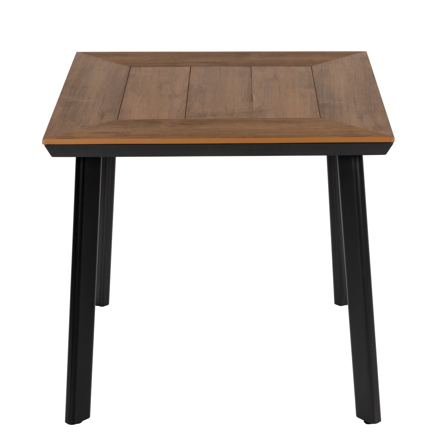 Τραπέζι Κήπου ArteLibre EPUPA Μαύρο/Καρυδί Αλουμίνιο/Ξύλο 80x80x73cm - Hippiehome.gr