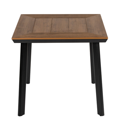 Τραπέζι Κήπου ArteLibre EPUPA Μαύρο/Καρυδί Αλουμίνιο/Ξύλο 80x80x73cm - Hippiehome.gr