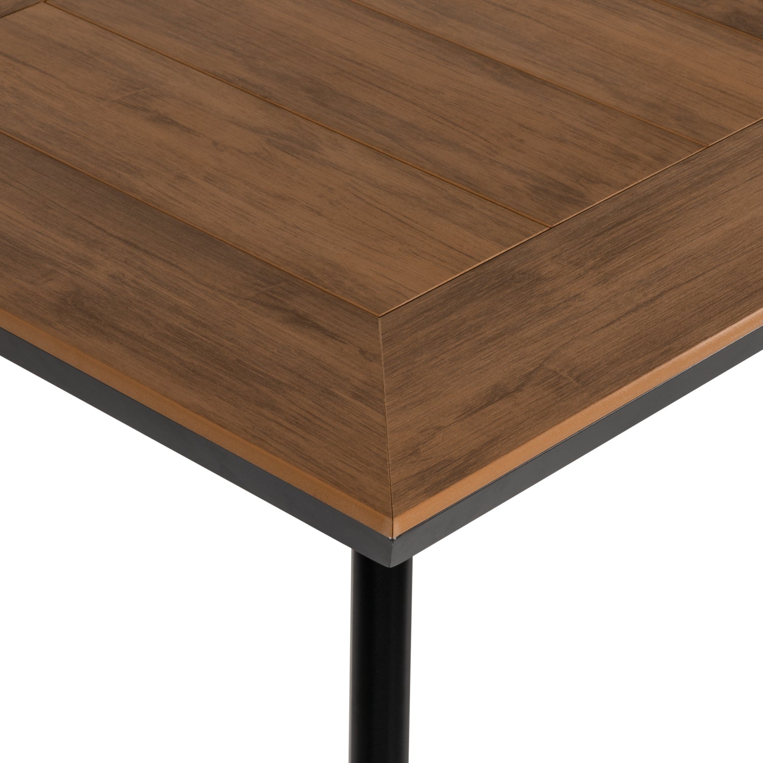 Τραπέζι Κήπου ArteLibre EPUPA Μαύρο/Καρυδί Αλουμίνιο/Ξύλο 80x80x73cm - Hippiehome.gr