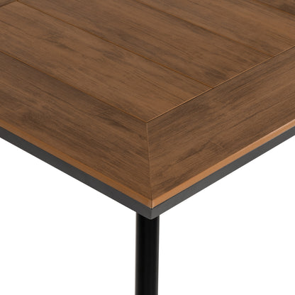 Τραπέζι Κήπου ArteLibre EPUPA Μαύρο/Καρυδί Αλουμίνιο/Ξύλο 80x80x73cm - Hippiehome.gr