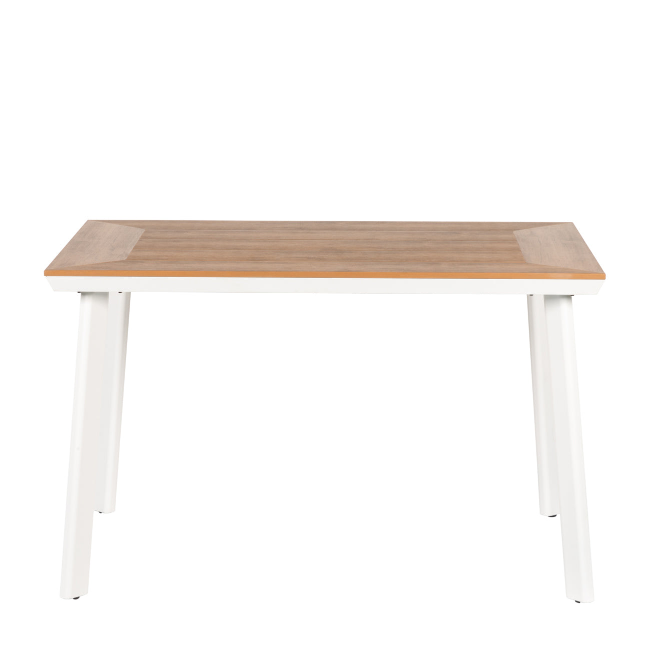 Τραπέζι Κήπου ArteLibre EPUPA Λευκό/Καρυδί Αλουμίνιο/Ξύλο 120x80x73cm - Hippiehome.gr