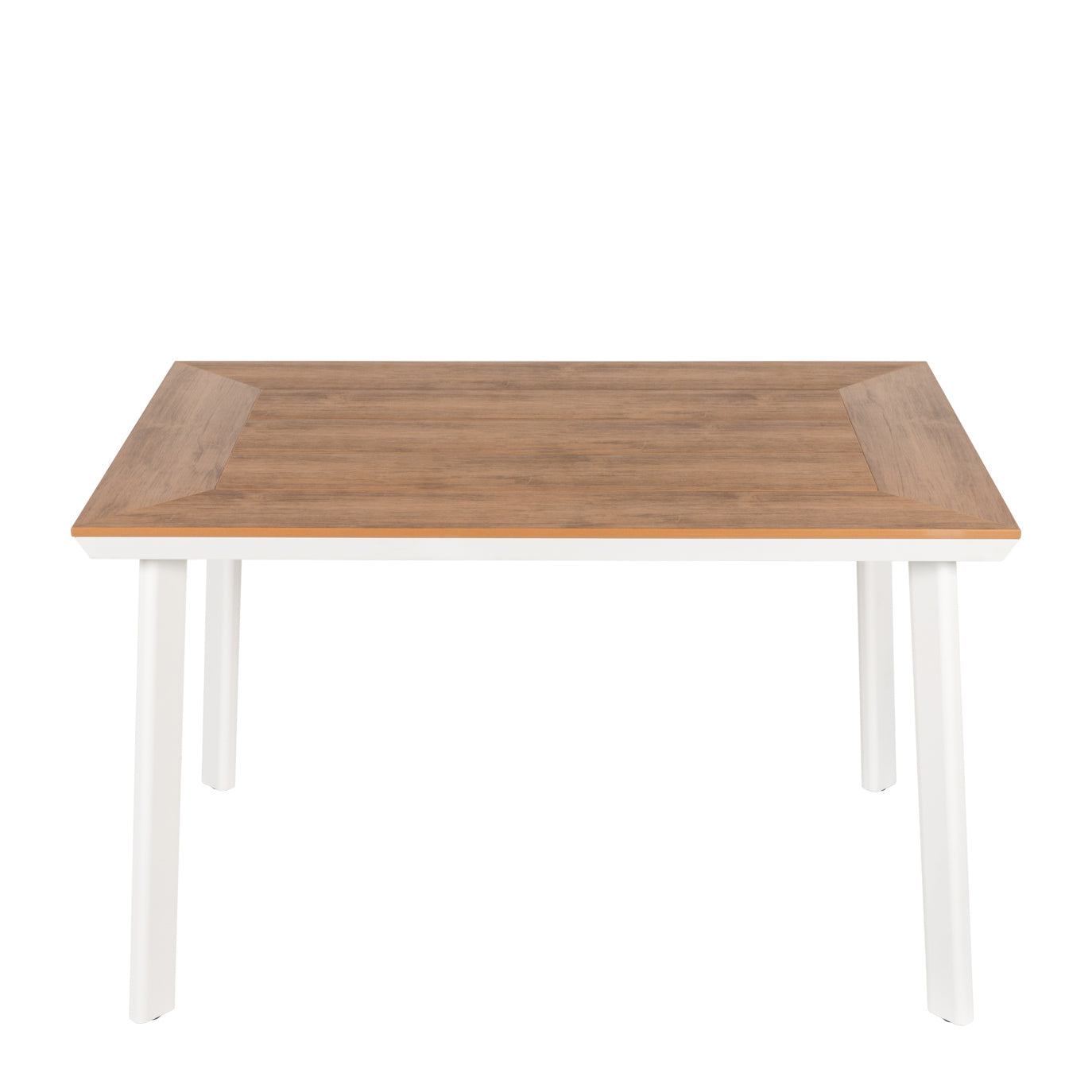 Τραπέζι Κήπου ArteLibre EPUPA Λευκό/Καρυδί Αλουμίνιο/Ξύλο 120x80x73cm - Hippiehome.gr