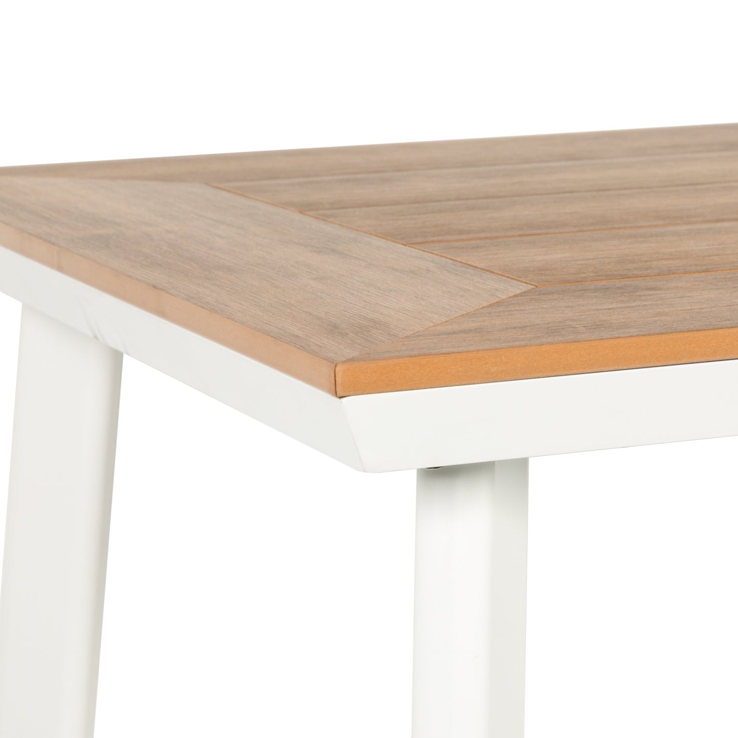 Τραπέζι Κήπου ArteLibre EPUPA Λευκό/Καρυδί Αλουμίνιο/Ξύλο 120x80x73cm - Hippiehome.gr