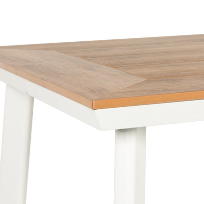 Τραπέζι Κήπου ArteLibre EPUPA Λευκό/Καρυδί Αλουμίνιο/Ξύλο 120x80x73cm - Hippiehome.gr