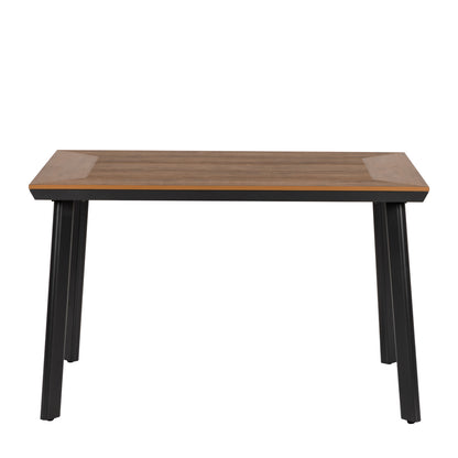 Τραπέζι Κήπου ArteLibre EPUPA Μαύρο/Καρυδί Αλουμίνιο/Ξύλο 120x80x73cm - Hippiehome.gr