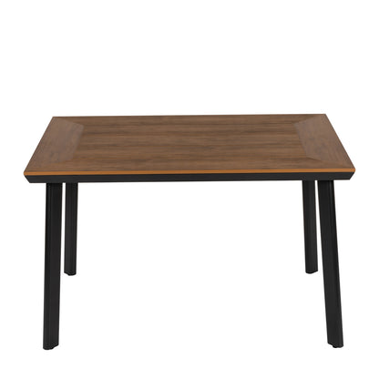 Τραπέζι Κήπου ArteLibre EPUPA Μαύρο/Καρυδί Αλουμίνιο/Ξύλο 120x80x73cm - Hippiehome.gr