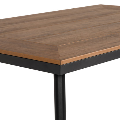Τραπέζι Κήπου ArteLibre EPUPA Μαύρο/Καρυδί Αλουμίνιο/Ξύλο 120x80x73cm - Hippiehome.gr