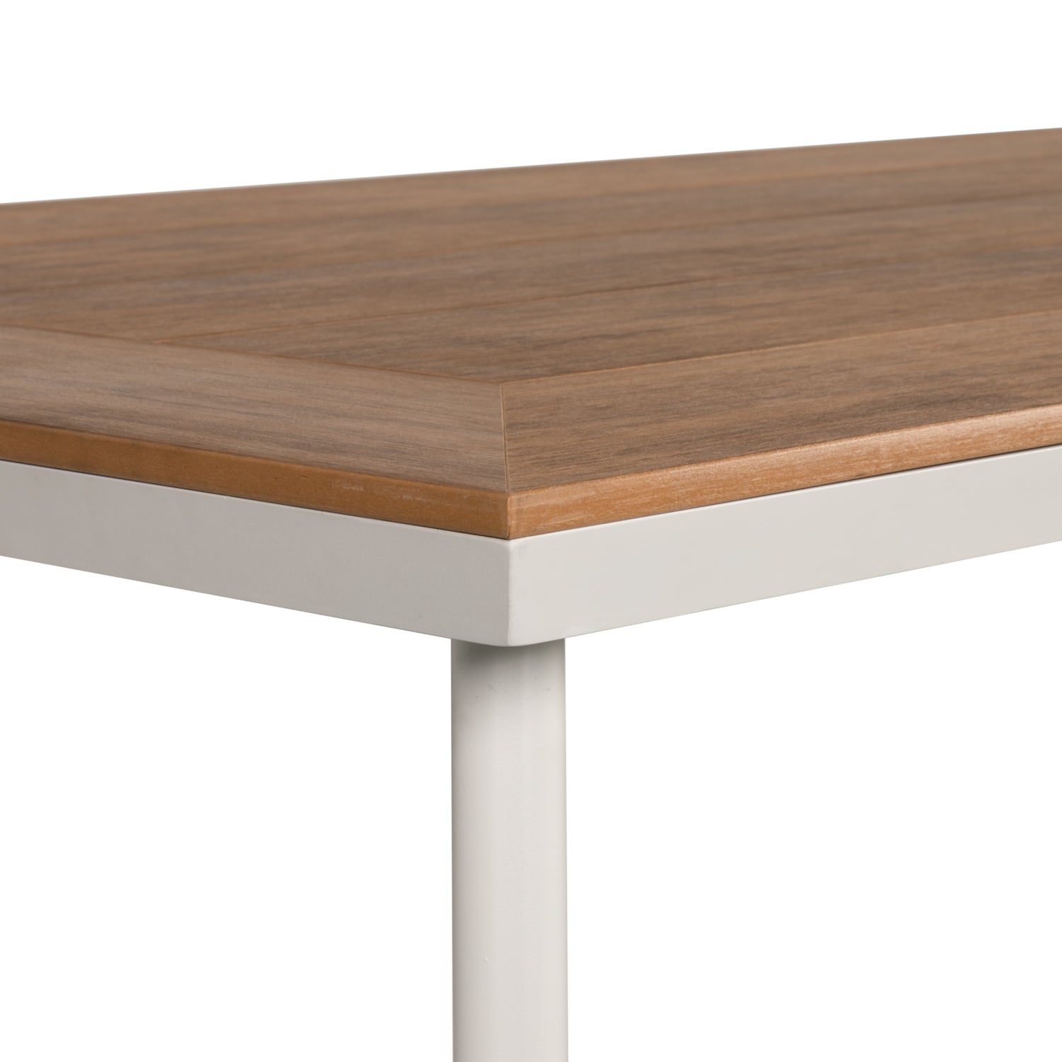 Τραπέζι Κήπου ArteLibre EPUPA Λευκό/Καρυδί Αλουμίνιο/Ξύλο 160x90x73cm - Hippiehome.gr