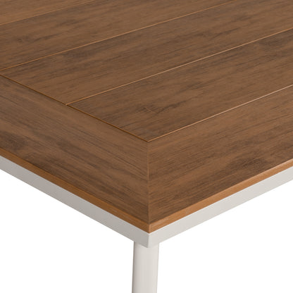 Τραπέζι Κήπου ArteLibre EPUPA Λευκό/Καρυδί Αλουμίνιο/Ξύλο 160x90x73cm - Hippiehome.gr