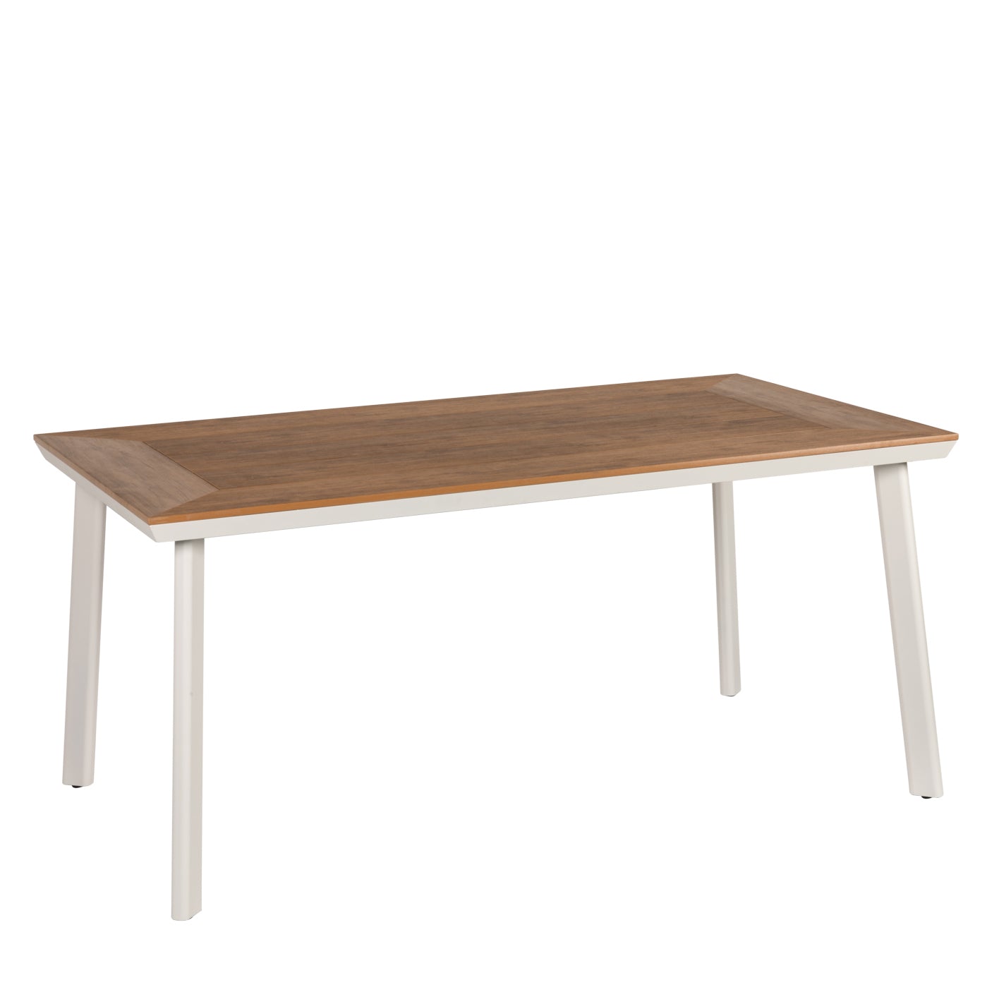 Τραπέζι Κήπου ArteLibre EPUPA Λευκό/Καρυδί Αλουμίνιο/Ξύλο 160x90x73cm - Hippiehome.gr