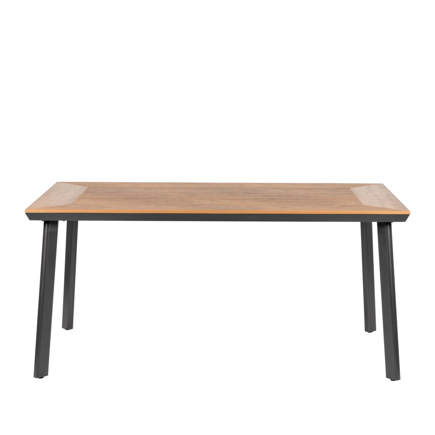 Τραπέζι Κήπου ArteLibre EPUPA Μαύρο/Καρυδί Αλουμίνιο/Ξύλο 160x90x73cm - Hippiehome.gr