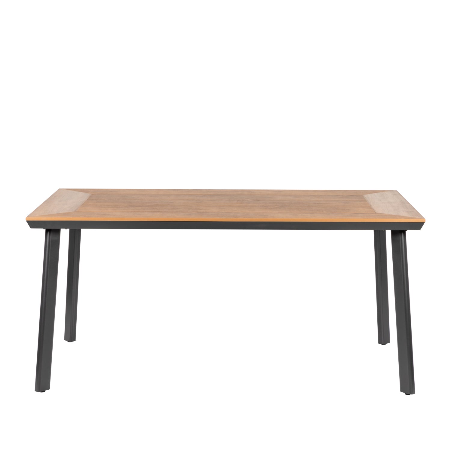 Τραπέζι Κήπου ArteLibre EPUPA Μαύρο/Καρυδί Αλουμίνιο/Ξύλο 160x90x73cm - Hippiehome.gr