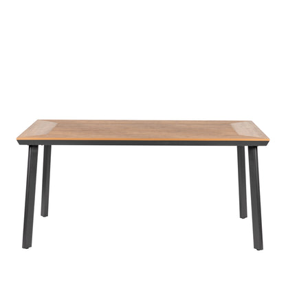 Τραπέζι Κήπου ArteLibre EPUPA Μαύρο/Καρυδί Αλουμίνιο/Ξύλο 160x90x73cm - Hippiehome.gr