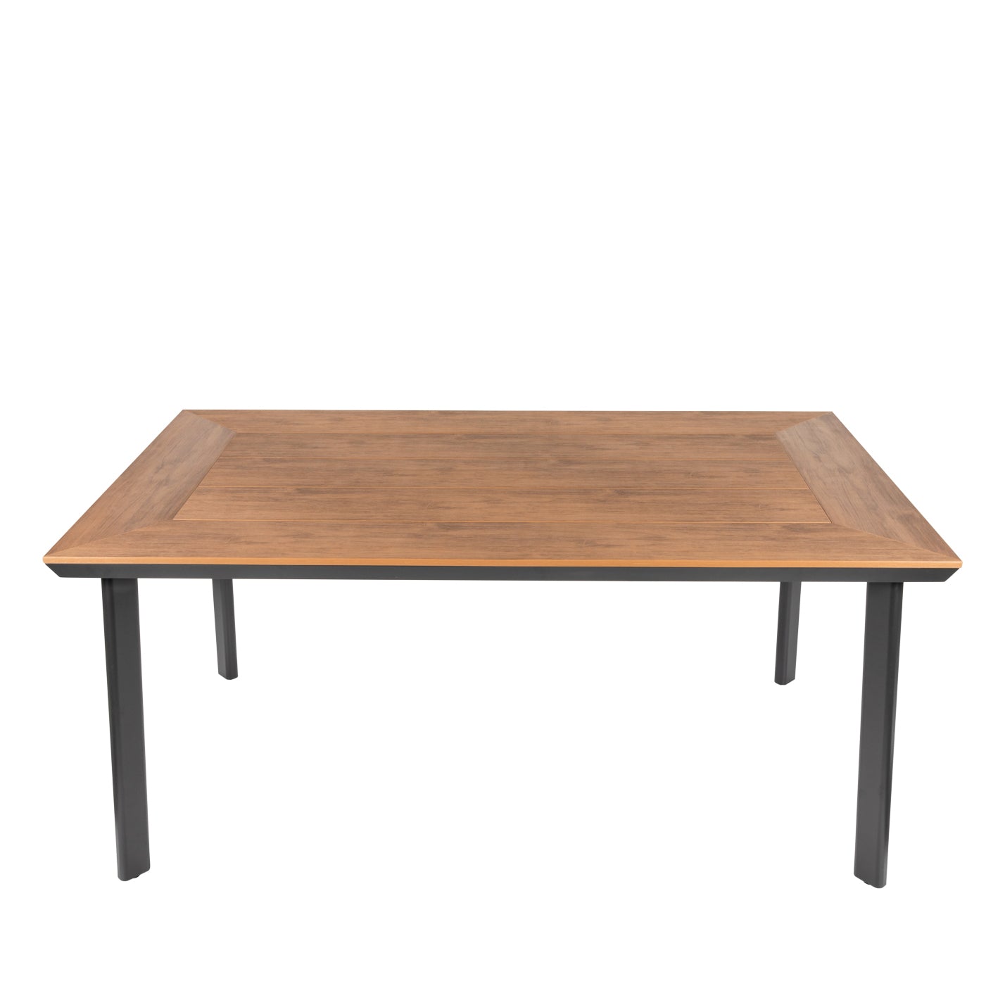 Τραπέζι Κήπου ArteLibre EPUPA Μαύρο/Καρυδί Αλουμίνιο/Ξύλο 160x90x73cm - Hippiehome.gr