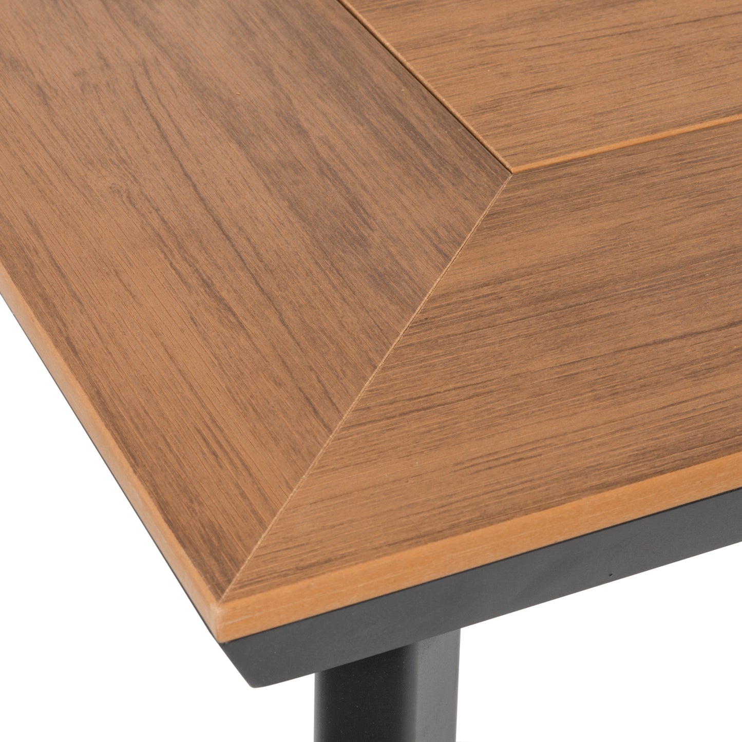 Τραπέζι Κήπου ArteLibre EPUPA Μαύρο/Καρυδί Αλουμίνιο/Ξύλο 160x90x73cm - Hippiehome.gr